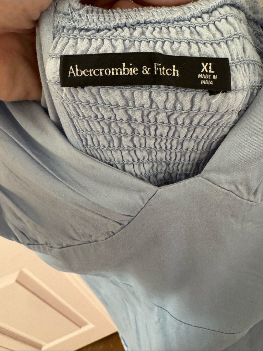 Abercrombie & Fitch Light Blue Maxi Dress with Tie Straps - Picture 2 of 5